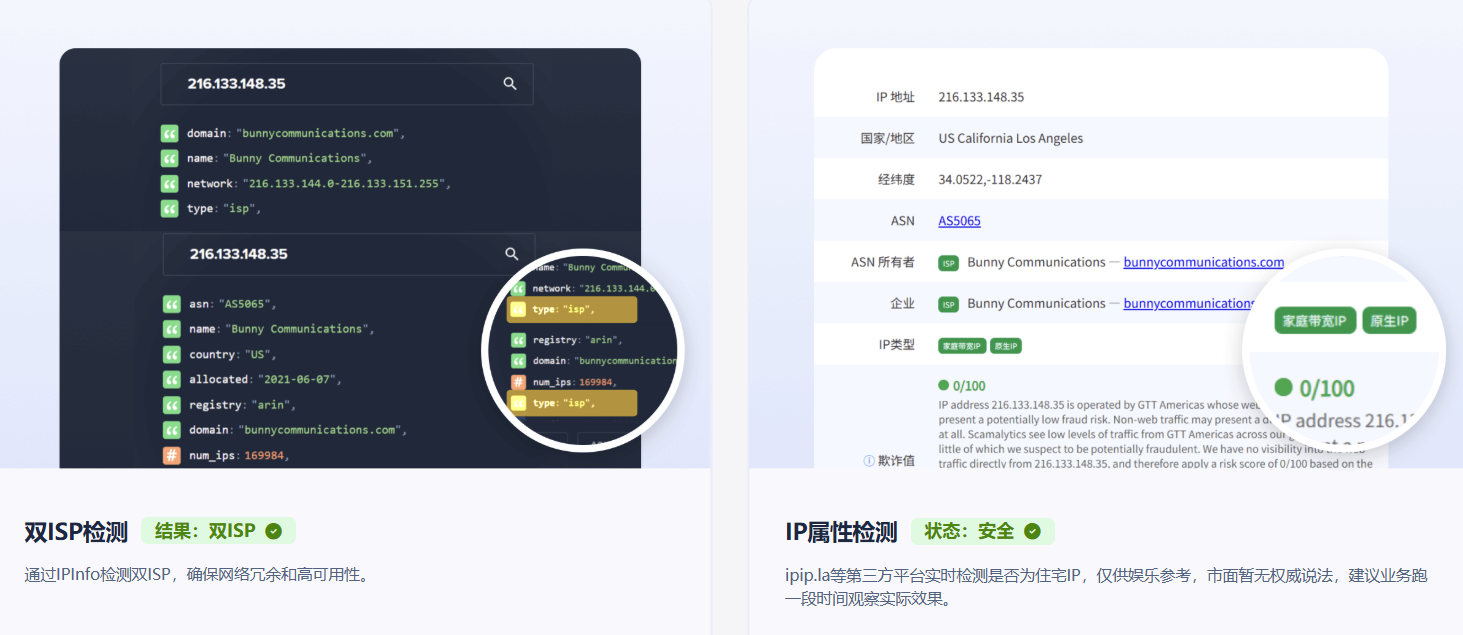 高品质住宅IP检测结果示例